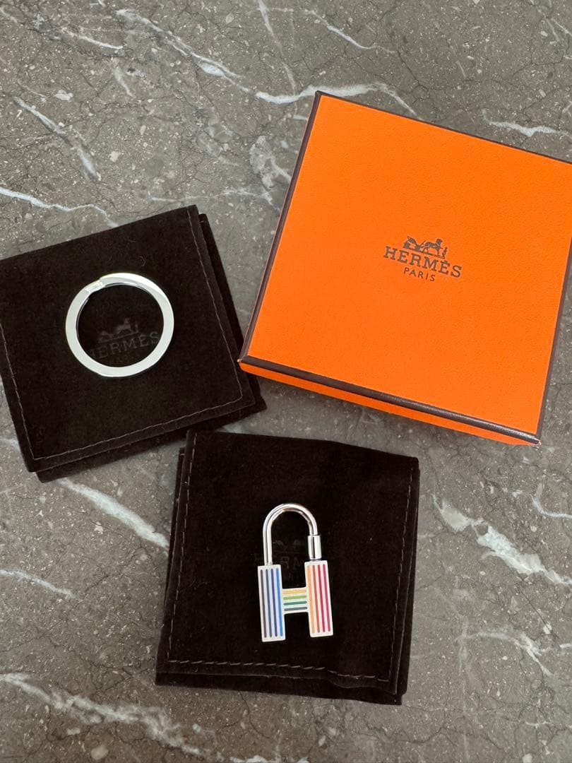 HERMES key chain Quiz Rainbow H type | eBay
