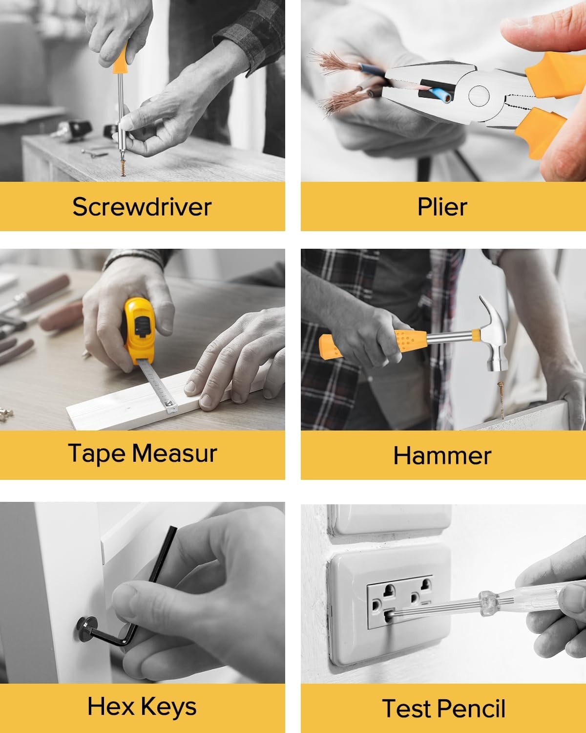 24pcs Home DIY Tool Kit for Household, Office & Garage - General Repair Small Ha