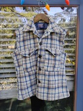 VTG Pendleton Mens Plaid 100 Virgin Wool Vest Hand Made In USA Size L