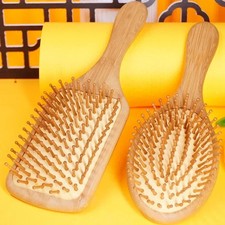 1pc Bamboo Paddle Hair Brush Wooden Comb Scalp Massage Anti Hair Loss 1pc