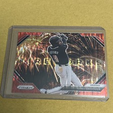 2024 Panini Prizm - Fireworks Gino Groover #23 Red Pulsar Prizm /399 (RC)
