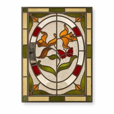 Large Stained Glass Style Floral Wall Panel Leaded Decorative Window Insert