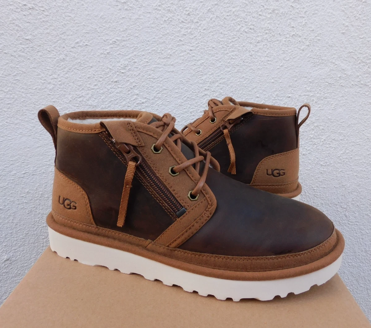 NIB UGG MEN\'S WATERPROOF LEATHER SHEARLING‎ LINED ANKLE WORK WINTER BOOTS UGG Insulated Leather Upper Boots for Men for Sale - Shop  main image 4