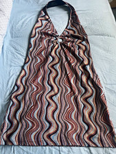 Ladies Mini Halterneck Clubbing Party Dress - Size medium - size 10 12 - Glitter
