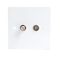 Knightsbridge ST0140 - 1G Zwilling Koaxial Tv & Sat Steckdose Isoliert
