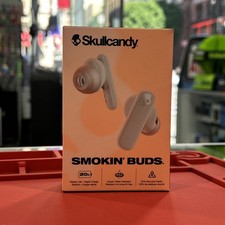 WHITE Skullcandy Smokin' Buds in-Ear Wireless Earbuds, 20 Hr Battery Bone Orange