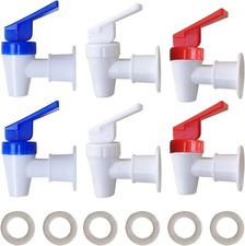Replacement Cooler Faucet - 2 White and 2 Red and 2 Blue Water Dispenser Tap Set