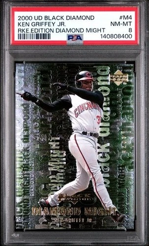 KEN GRIFFEY JR. 2000 UD Black Diamond RK. EDITION DIAMOND MIGHT #M4 PSA 8 NM-MT