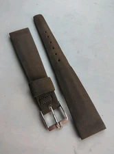 Vintage Bulova Accutron 17.75mm Rally Brown Corfam Watch Band Bracelet Buckle