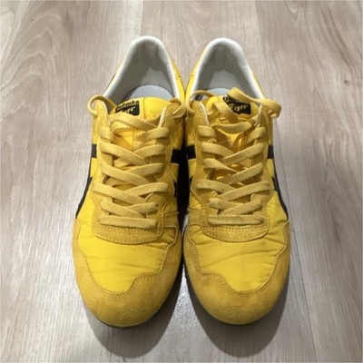 Onitsuka Tiger Men's Yellow/Black Low Top Lace-Up Solid Athletic Sneakers