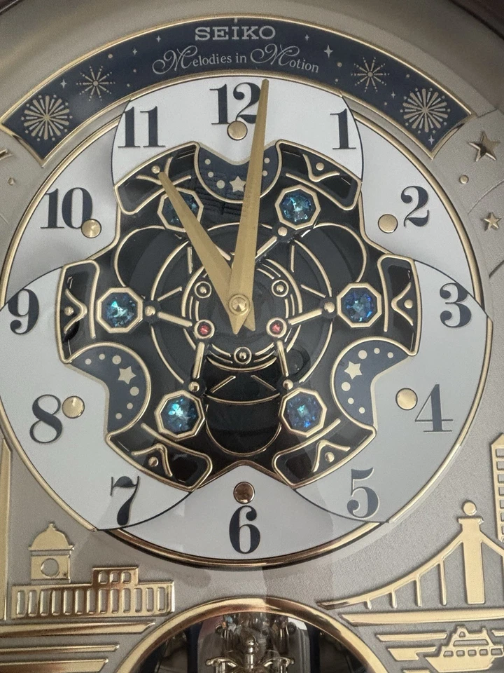 Seiko Swarovski Melody in Motion Wall Clock QXM382BRH with Video Tested - Image 4 of 4