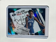 Bowman Chrome U  College Rule Playbook Kanon Catchings BYU Blue #’d/150 a10