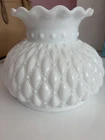 Vintage Milk Glass Lamp Shade-Diamond Quilt pattern - fits 7” fitter
