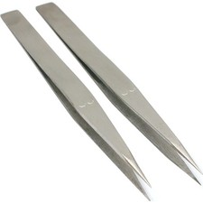 2 Anti-Magnetic Straight AA Tweezers Jewelers Tools