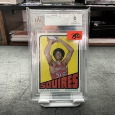 Julius Erving 1972-73 Topps Basketball Rookie Card #195 BVG 6 SQUIRES. rookie card picture
