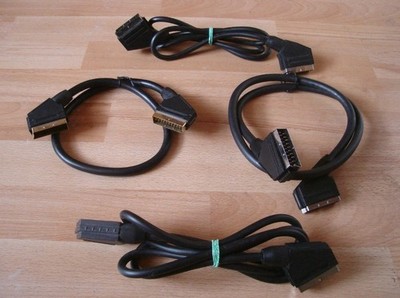 4 Scartkabel Scart - AV - Kabel 21 Polig - 2× 1,5 m - 1x 1m - 1x 60 cm vergoldet