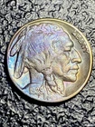 💎 1929 S AU Buffalo Nickel BEAUTIFUL BLUE TONING Nice Luster In Case