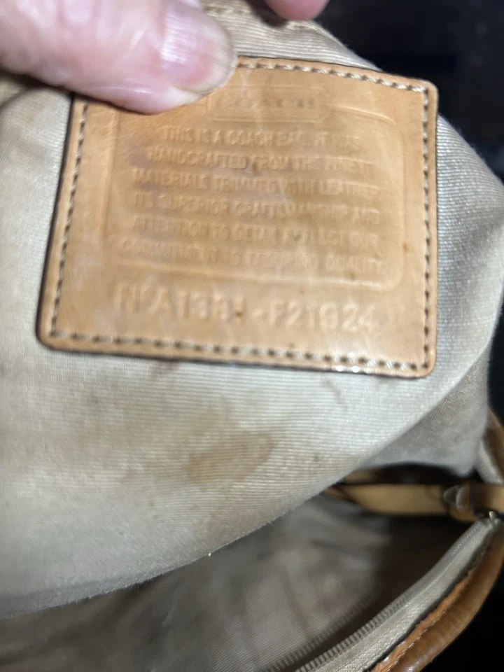 Coach Peyton Tattersall Tote Purse Handbag Ivory Plaid Inside Stains See Pics - Image 4 of 4