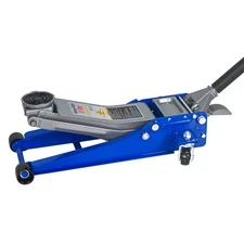 3T Heavy Duty Horizontal Double Pump Floor Jack (w/foot pedal),and Steel Racing