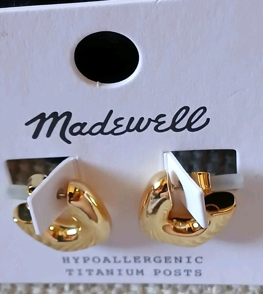 ✨️NWT Madewell Sculptural Chunky Hoop Earrings In Gold✨️ - Image 4 of 4