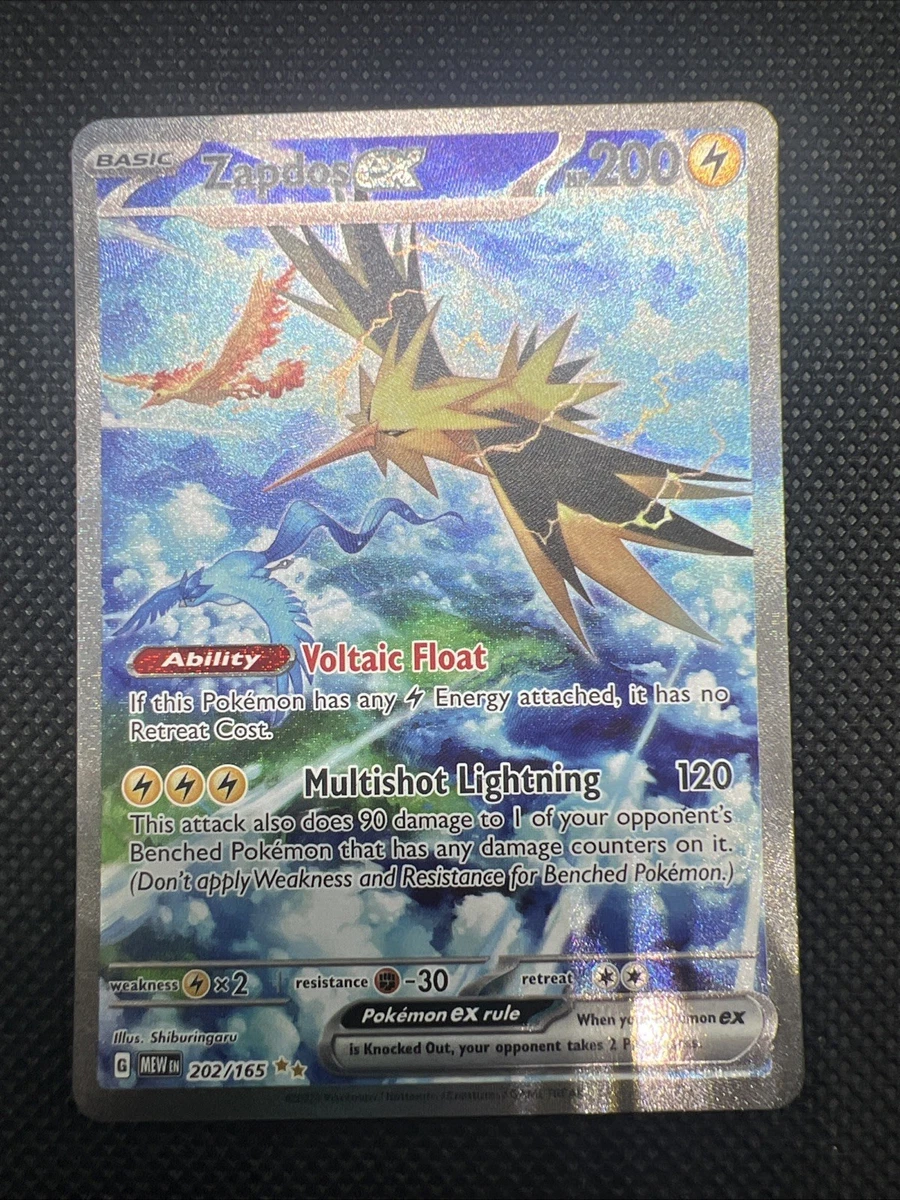 zapdos ex pokemon card price - 202/165 - Pokemon 151 - Special Illustration Rare Secret Rare Retreat cost Zapdos ex Pokmon TCG Cards