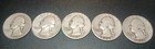 Lot of 5 Silver Washington Quarters (1942) - 90% Silver - Junk Silver Lot