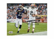 Photo 8x10 signée Johnny Manziel Cleveland Browns avec certificat d'authenticité Beckett