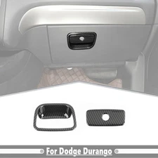 For Dodge Durango 2011-2026 Carbon Fiber Co-pilot Storage Box Handle Cover Trim
