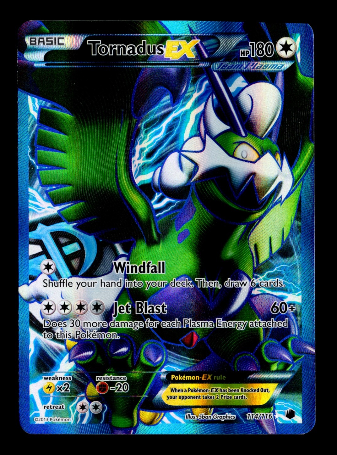 Tornadus EX (Team Plasma) (114 Full Art) Ultra Rare Plasma Freeze 114/116 NM