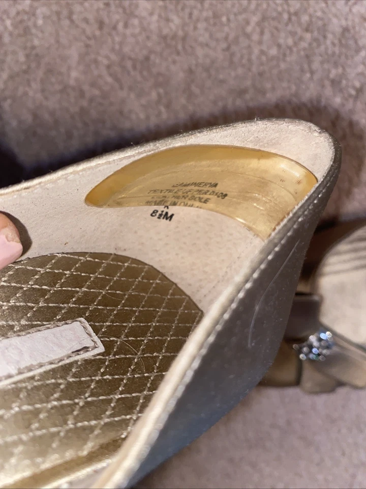 Enzo Angelini Eaminerva Mujer Bomba Sandalia Novia Estrás 8 1/2 Champagne Foto 4 de 4