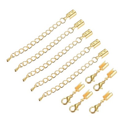 10Satz Kabelenden Schnur Ende 1.5mm Terminatoren Crimp Verschlussspitzen Gold