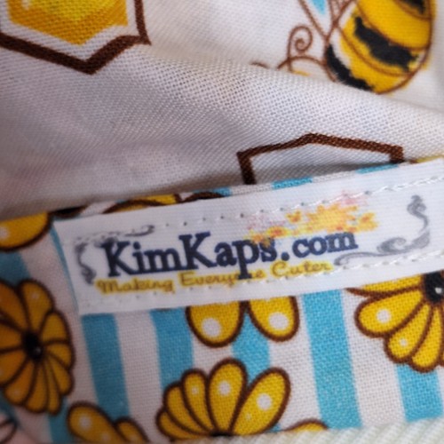 Kim Kaps Ponytail Scrub Surgical Cap Women’s Medical Nurse Bees Fold Back Band - Picture 6 of 6