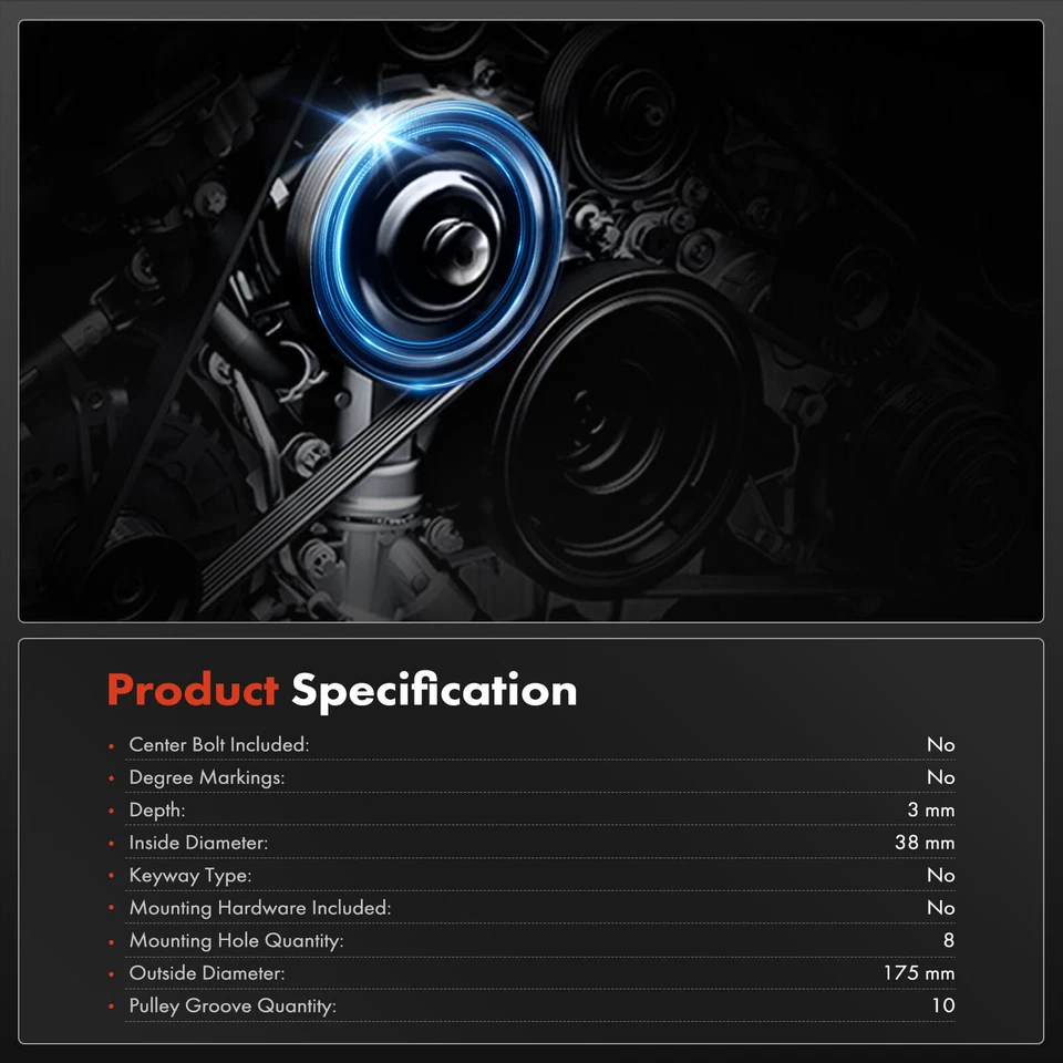 Equilibrador armónico de motor para BMW 545I 550I 06-10 650I 745I 750I 750LI X5 04-06 Foto 3 de 4