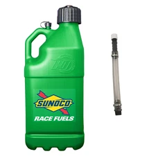 Sunoco Racing Green 5 Gallon Race Utility Jug with Deluxe Filler Hose