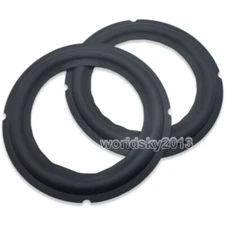 2x 6.5" inch Speaker Rubber Edge Woofer Surround Circle Repair Part Replacement 