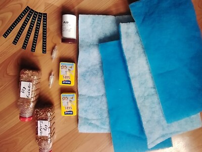 Fischfutter,Tabletten Tabs Vitakraft,Filtervlies 4x,Thermometer 5x, Ventil 2 x