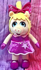 Miss Piggy Pink Dress Sparkle Bow 10" Plush Muppets Soft Eyes Disney