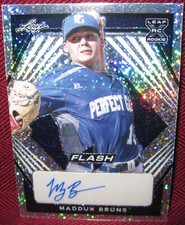 2021 LEAF FLASH AUTOGRAPH #BA-MB1 MADDUX BRUNS RC NAVY 10/99 NM-MT+