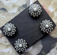 Black and Faux-Pearl Magnetic Pins . Horse Show magnet pins.  Clothing magnets.