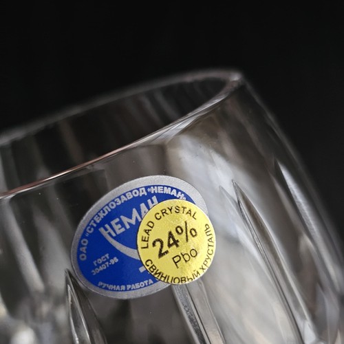 5oz Russian Hand-Cut Crystal Brandy Glasses – Neman Crystal Set of 2 - Picture 7 of 7