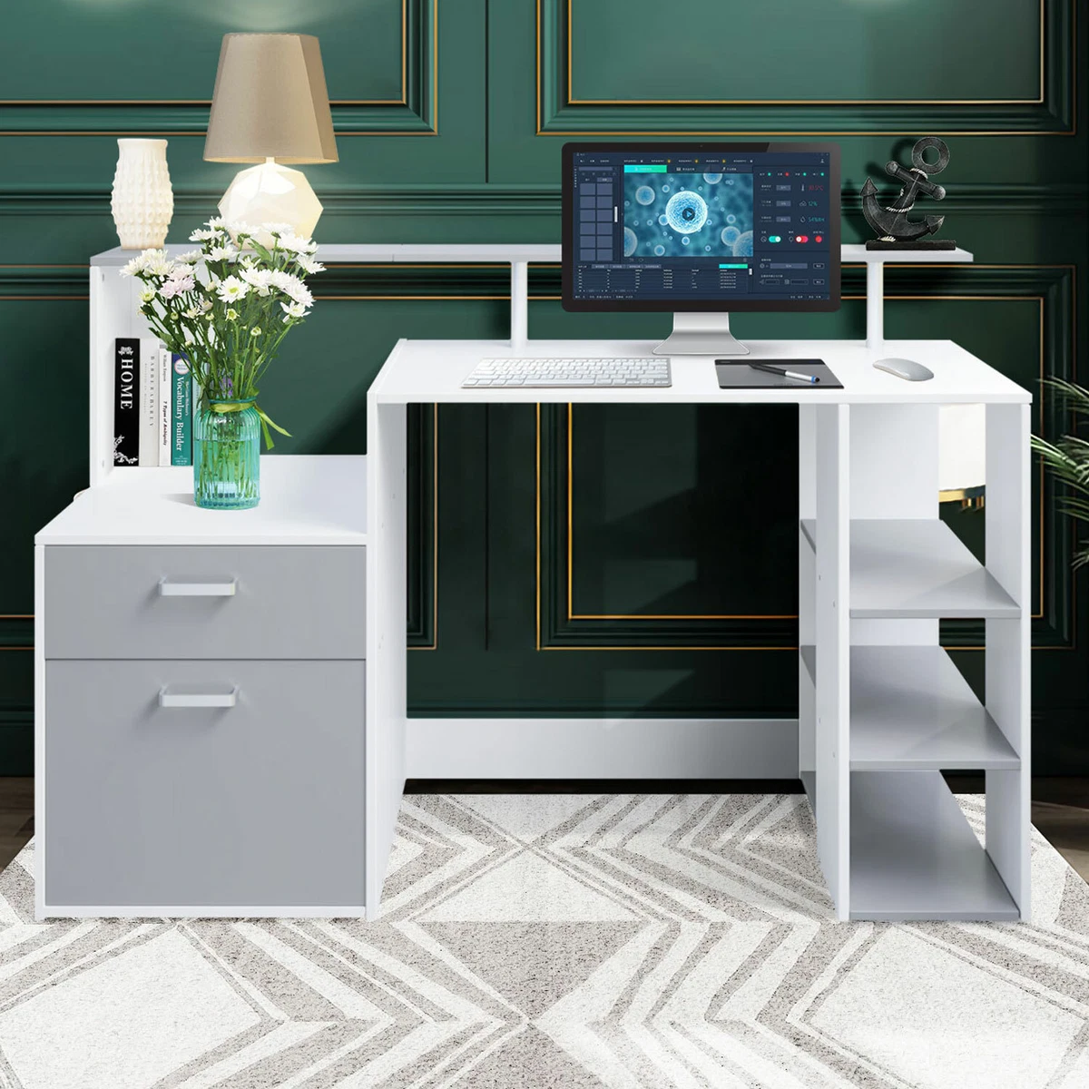 55 desk sale with shelves