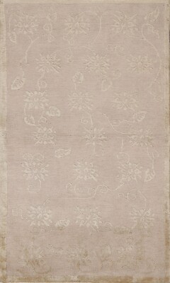 Vegetable Dye Wool/ Silk Nepalese Oriental Area Rug Hand-knotted Floral 3'x5'