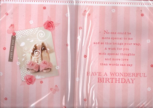 Tarjeta de Cumpleaños To The One I Love Grande Mujer Damas Diseño Palabras Amorosas 10"x7" - Imagen 2 de 4