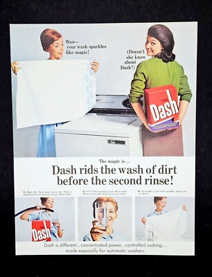 Vintage Dash Laundry soap ad original 1967 detergent advertisement