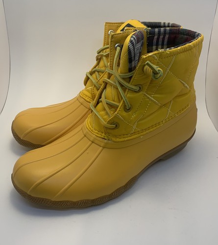 Quilted Yellow Techwave Duck Boots 