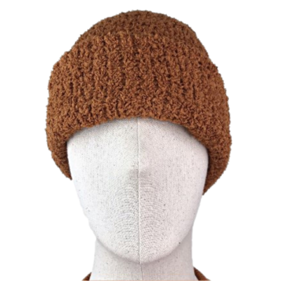 帽子 buddix Wool Cap Brown Winter Warm Hat Monk's Buddhist Men Knitting Brown Yarn Soft Thai
