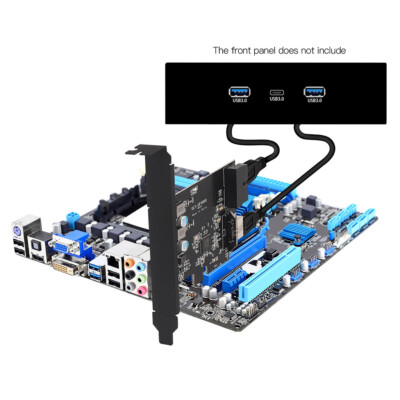 PCI Express 3.0 X1 USB 3.0 4P/19Pin + TYPE-E Erweiterungskarte PCIe Front Type-C