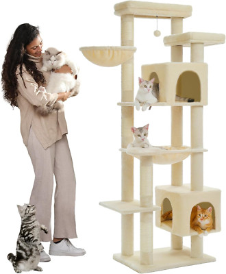 Extra Large 69'' Cat Tree Tower with Hammock, Scratching Posts & Condo House