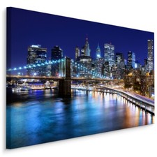 CANVAS Leinwand Bilder XXL Wandbilder Kunstdruck PANORAMA New York Nacht 1487