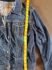 Vintage Women's Denim Jeans Jacket, Distressed Dark Wash,  Button Front, Sz. L — photo 3